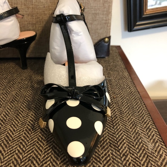 Kate Spade New Pomona PolkaDot Patten Kitten Heels - Picture 6 of 8